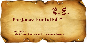 Marjanov Euridiké névjegykártya